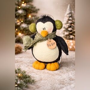NWT Honey and Me Parker The Penguin  Plush with Scarf and Ear Muffs
